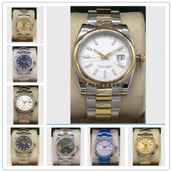 

wristwatch mechanical 36mm 116201 116203 178240 126203 18k gold stainless steel diamond automatic fashion men's watche183s, Slivery;brown