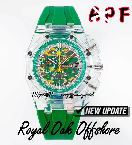 

apf factory luxury men's watch artist jungle color-changing green dragon 44mm. true function 3126 integrated mechanical movement, Slivery;brown