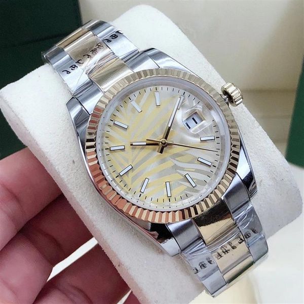 

wristwatches women's watch fashion bracelet business woman lady's 36mm stainless steel folding buckle automatic mechanic287h, Slivery;brown