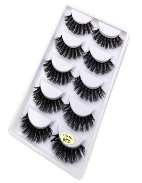 

5 pair eyelashes 3d mink lashes soft thick eyelash g800 crisscross winged natural long no fall off makeup whole lash4918051