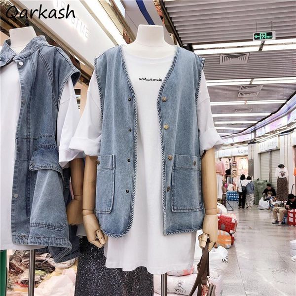 

vests vests women basic new chic retro solid single breasted design ladies clothing allmatch harajuku popular teens streetwear ins, Black;white
