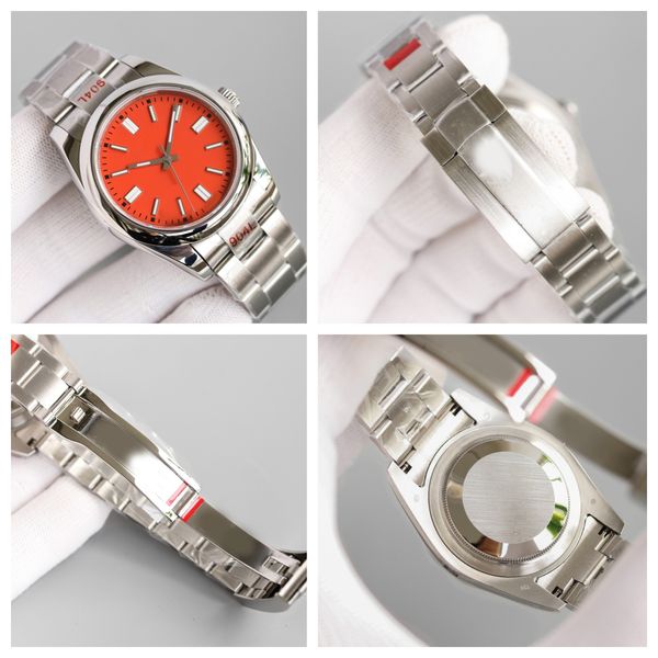 

Luxury men's watch 41mm/36mm women's 904L stainless steel strap red dial classic watch luminous sapphire mirror waterproof watch Montreux Luxury Jason 007