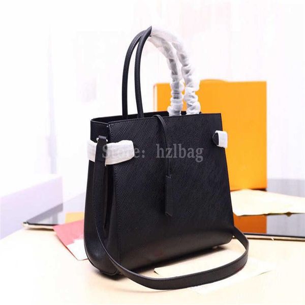 

tote indigo blue coquelicot red -lock for day-to-business versatile shoulder bags grained cowhide leather2673