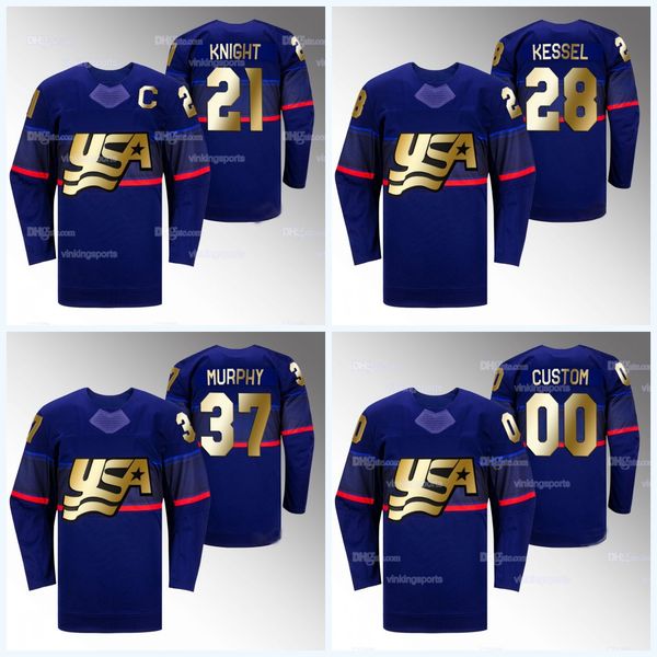 

usa 2023 iihf world champions jersey 21 hilary knight amanda kessel abbey murphy cayla barnes caroline harvey hannah brandt taylor heise aer, Black;red