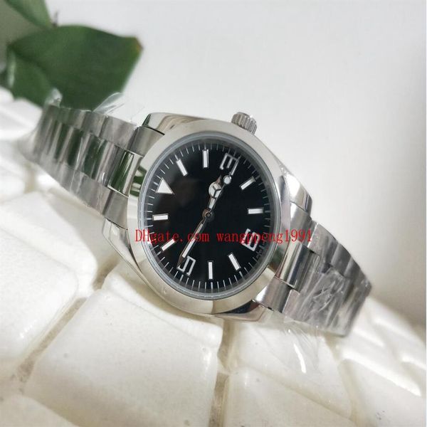 

luxury watch 36mm black dial 114270 stainless steel asian 2813 movement automatic watch watches1876, Slivery;brown