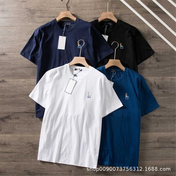 

haha home ha dog new basic men's colorful embroidery pure cotton short sleeve t-shirt unisex, White;black