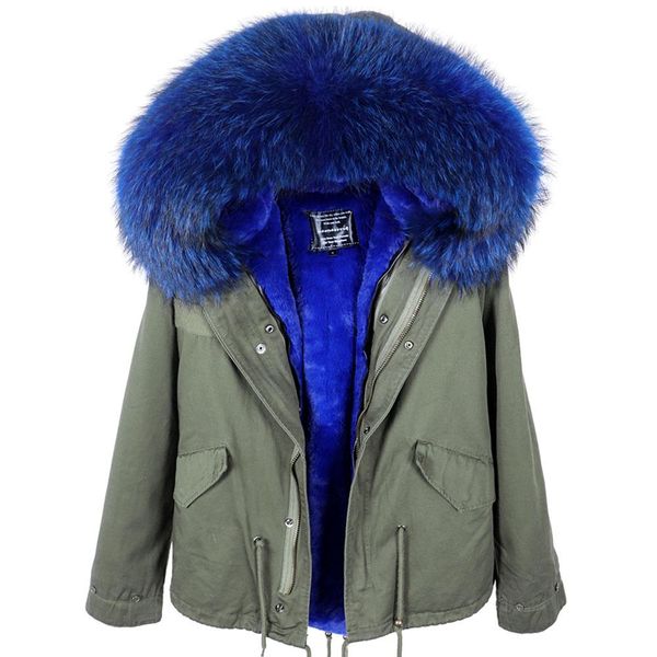 

fur maomaokong new raccoon fur coat 2020 winter short real raccoon fur coat women jacket parkas hooded female coat warm outwear, Black