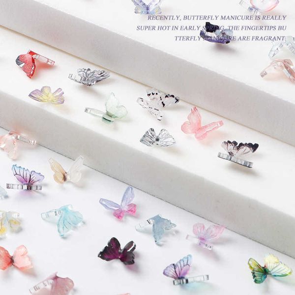

nail art decorations 20pcs 50styles nail butterfly fairy jewelry web celebrity with conventional color solid resin drill nail decoration j23, Silver;gold