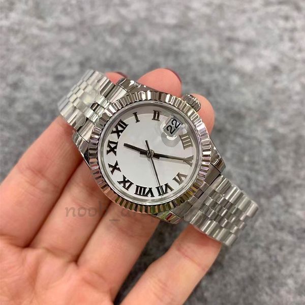 

mwns watch 41/36mm automatic 31mm/28mm quartz watch sapphire waterproof date just wristwatches mens luxury casual round stainless steel watc, Slivery;brown