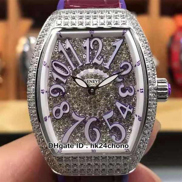 

hight quality ladies collection vanguard lady eta quartz womens watch v32 sc at fo d cd gypsophila dial diamond case leatehr rubbe269i, Slivery;brown