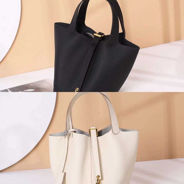 

designer luxury premium leather bucket small oneshoulder portable vegetable basket women's bagt995dy1s picotin
