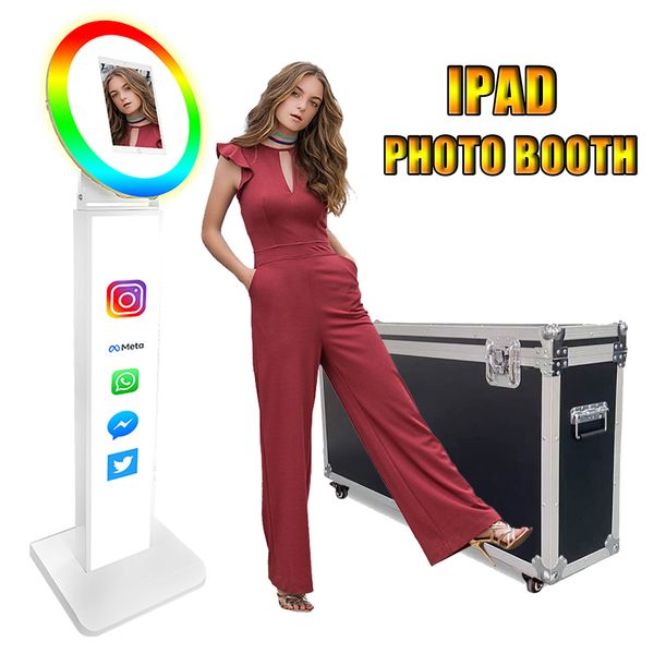 

3 in 1 ipad p booth selfie machine shell adjustable stand pbooth with 180Â° led ring light for wedding christmas partys events pshoot box