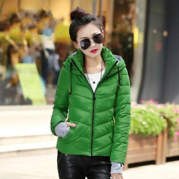 

leather parka down cotton coat female jacket autumn winter coat women clothes 2021 korean vintage parkas short manteau femme zt4696, Black