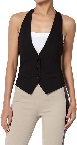 

vests women's vest slim fit comfortable fashion commuter everyday blazer, Black;white