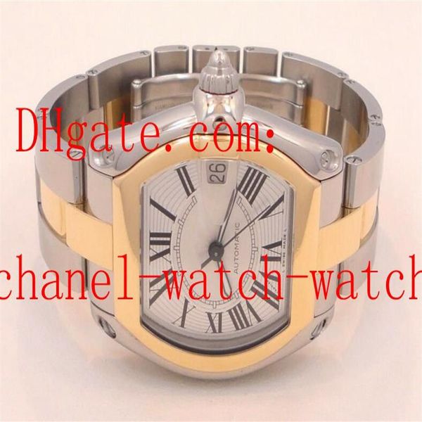 

mens wrist watches large size w62031y4 automatic mechanical movement two tone 18k yellow gold & steel men's dat296q, Slivery;brown