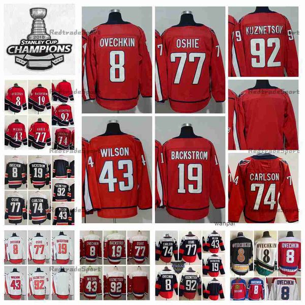 

2021 reverse retro 8 alex ovechkin 77 tj oshie hockey jerseys evgeny kuznetsov nicklas backstrom tom wilson john carlson stanley cup, Black;red