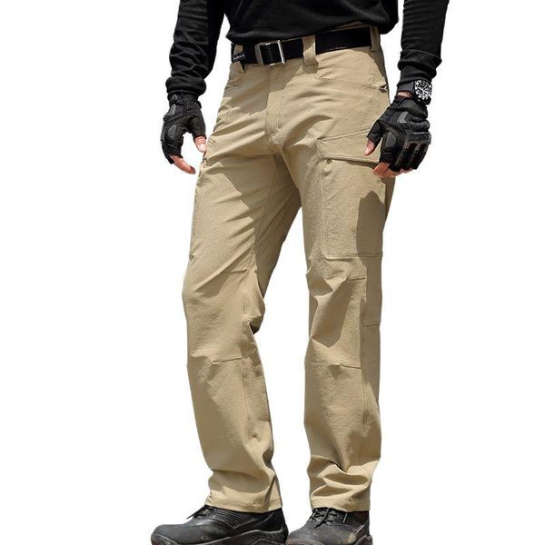 

pants soldier outdoor sports tactical military men's hiking pants multi pockets camping climbing pants, Black