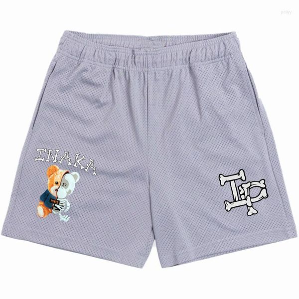 

men's shorts inaka power summer men women running sports basketball fitness pants mesh fast dry homme breathable gym, White;black