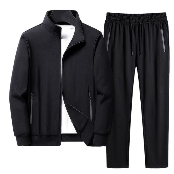 

men's tracksuits men set large size 6xl 7xl 8xl fashion autumn winter homme suit sweatshirt sweatpants male tracksuit jacket 230421, Gray