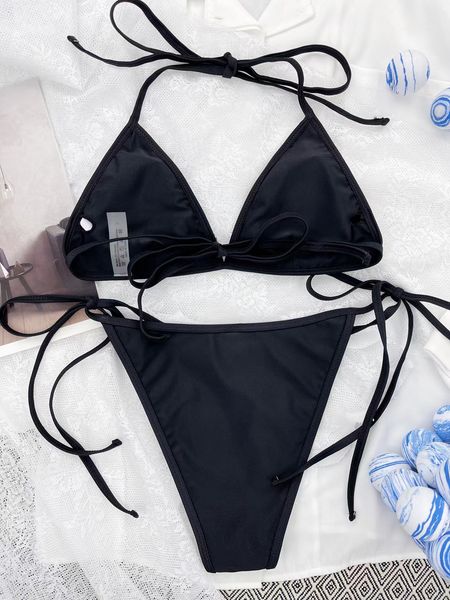 

home textile embroidery bikini set ladies backless split swimsuit
