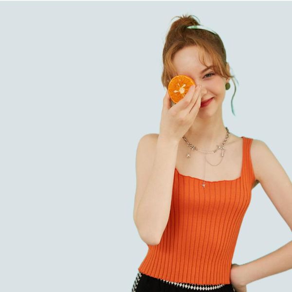 

t-shirt kuhnmarvin 2022 new summer crop girls' sweet camis women cute, White