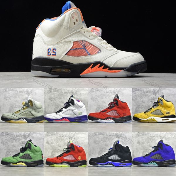 

5 bluebird 5s men boys basketball shoes sneakers zapatos baloncesto trainers chaussures oreo racer blue raging bull sail black metallic