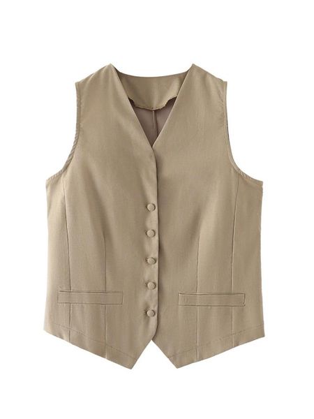 

vests 2022 women fashion single breasted sleeveless slim vest jacket ladies business casual waistcoat chic poplular, Black;white