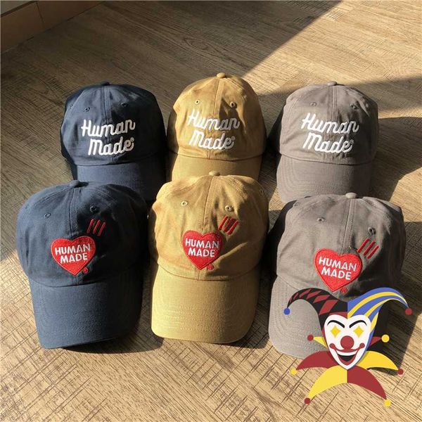 

ball caps human made red heart baseball cap men women white embroidered human made hats inside label adjustable caps j230421, Blue;gray