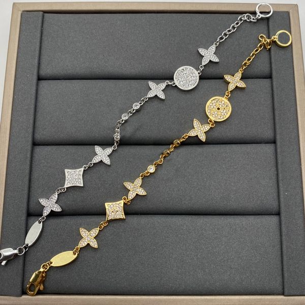 

brilliant ladies chain bracelet, classic floral and diamond bracelet in 925 silver for men, Black