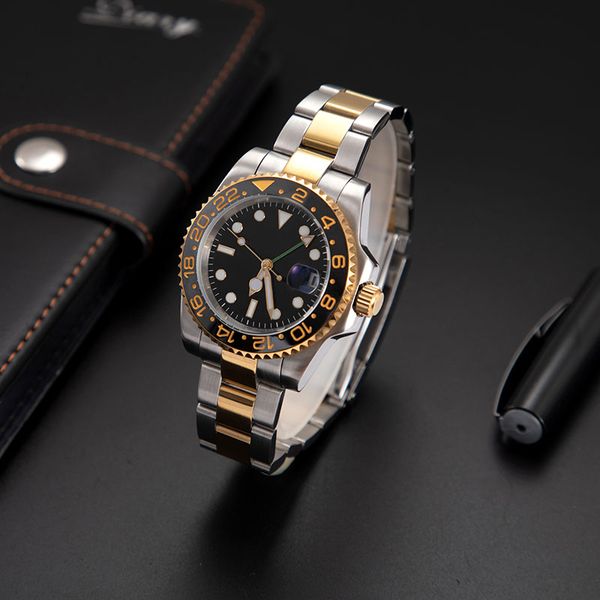 

lf mens watch designer watches mechanical automatic watch gmt-master cyclopslens cerachrom 904l oyster steel luxe sapphire chromalight movem, Slivery;brown
