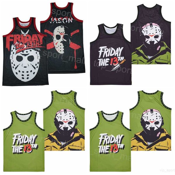 

movie basketball voorhees jason friday the 13th jerseys friday crystal lake men for sport fans breathable embroidery and stitched pure cotto, Black