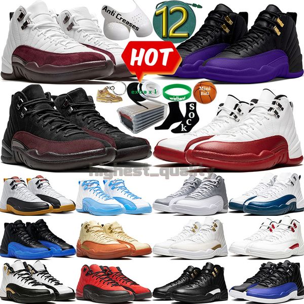 

12 basketball shoes for men women 12s cherry field purple stealth floral playoffs reverse flu game hyper royal triple black taxi 11 11s mens