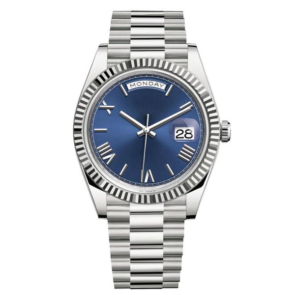 

latest styles men 42mm watch automatic calendar mechanical watch business mens waterproof diving 316l steel 30m watch2982, Slivery;brown