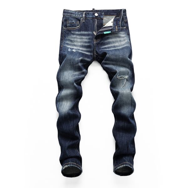 

dsq phantom turtle men's jeans mens italian designer jeans skinny ripped cool guy causal hole denim fashion brand fit jeans men washed, Blue