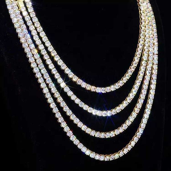 

vvs moissanite jewelry moissanite necklace 3-5mm 925 sterling silver tennis chain