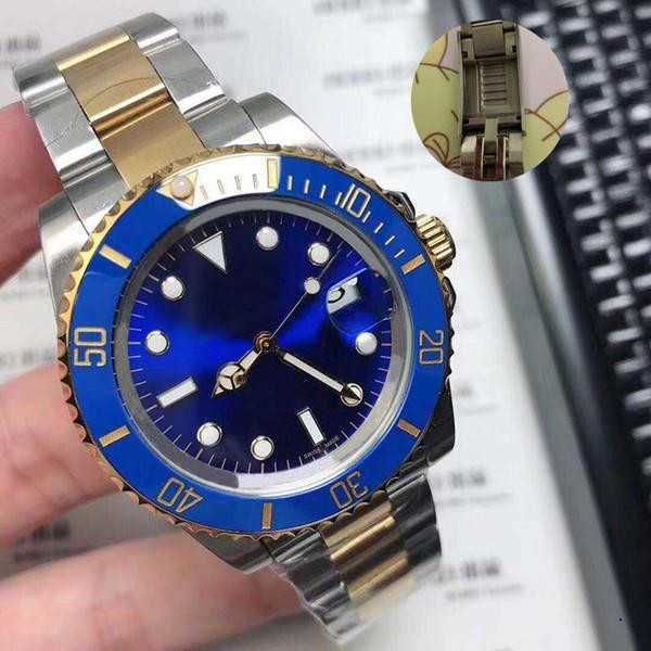 

ceramic bezel mens watches mechanical stainless steel automatic movement green watch gliding clasp 5atm waterproof wristwatches l5, Slivery;golden