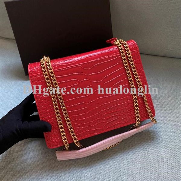 

fashion shoulder bags handbag woman bag women purse original box cross body messenger chain lady bags handbags alligator202s