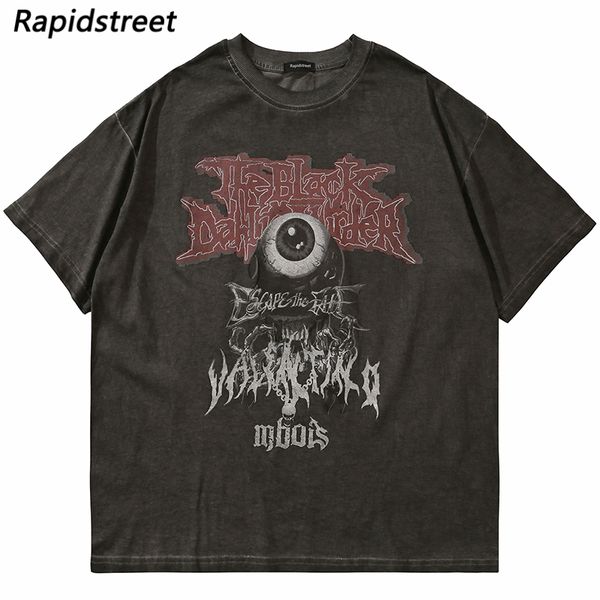 

mens tshirts hip hop streetwear t shirt dark style printed harajuku tshirt men cotton casual tshirt short sleeve tees 230420, White;black