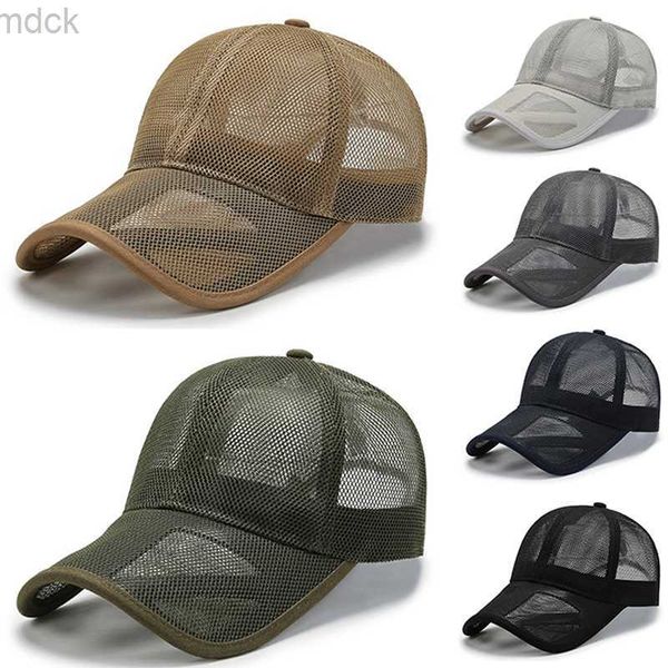 

ball caps summer full mesh baseball cap trucker caps men fishing hat quick drying adjustable snapback hat, Blue;gray