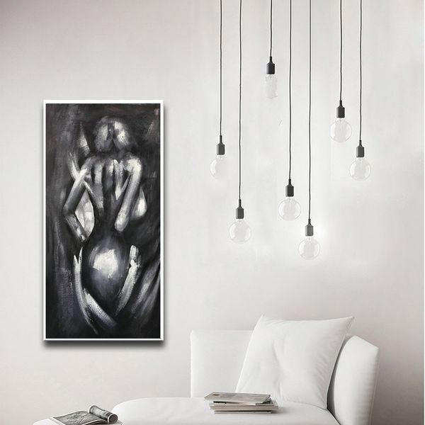 

3d nude oil painting womenbackside portrait abstract make love handmade on canvas home decor picture unframed dropshipping