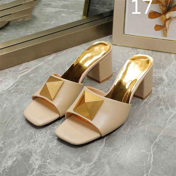 

fashion sandals luxury design 2023 valentinoity women high heel leather letter logo wedding party casual slippers 04-0011, Black