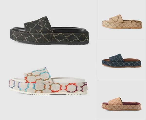 

no box designer womens g sandals mens slippers slide flip flops luxury flat thick bottom embroidery printed jelly rubber leather 2520986, Black