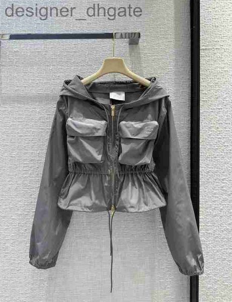 

women's jackets designermilan runway jackets 2023 new spring summer hooded long sleeve panelled women's designer coat brand same s, Black;brown