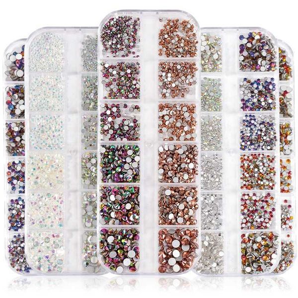 

nail art decorations 1440pcs nail rhinestones face 2022 tips all for manicure decoracion uas design needlework supplies kawaii figures box n, Silver;gold
