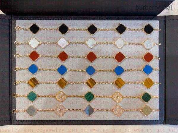 

designer lucky bracelet 18k gold women and girls valentine's day mother's day birthday engagement jewelry gift fade free, Black