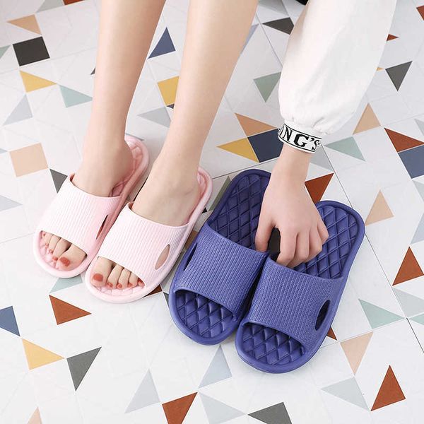 

new summer solid color couple home light bathroom sandals and women eva indoor soft sole slippers for men, Black
