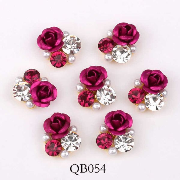 

nail art decorations new 10pcs bright pearl rhinestone flower design alloy nail art decorations glitter diy 3d nail jewelry pendant qb054063, Silver;gold