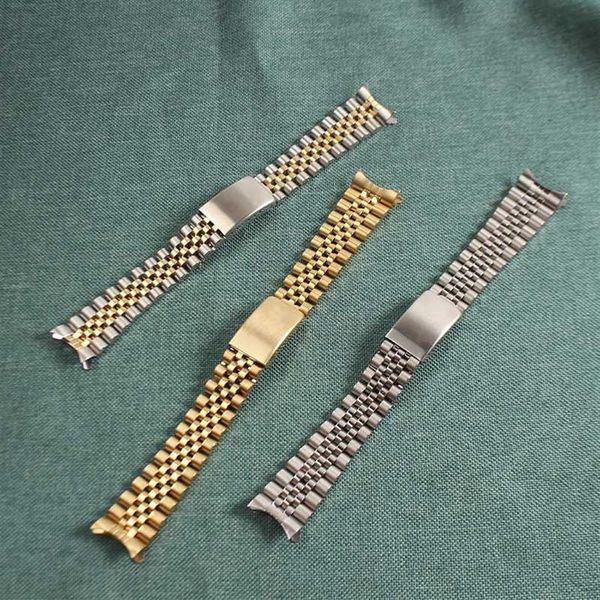 

watch bands 13mm 17mm 20mm stainless steel replacement jubilee bracelet made for datejust183f, Black;brown