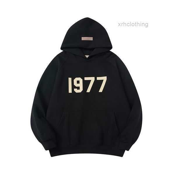 

men's hoodies & sweatshirts 1977 ess designers hoodie on front hooded for man women fog god of fear multi thread flocking high stre, Black