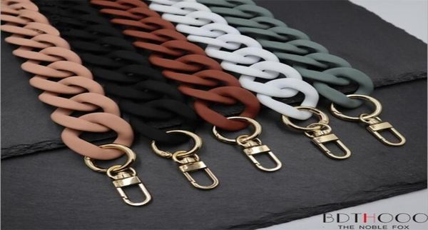 

bag parts accessories 30120cm fashion woman handbag accessory chain 20 colors resin luxury frosted strap clutch shoulder purse 2218925849, Black